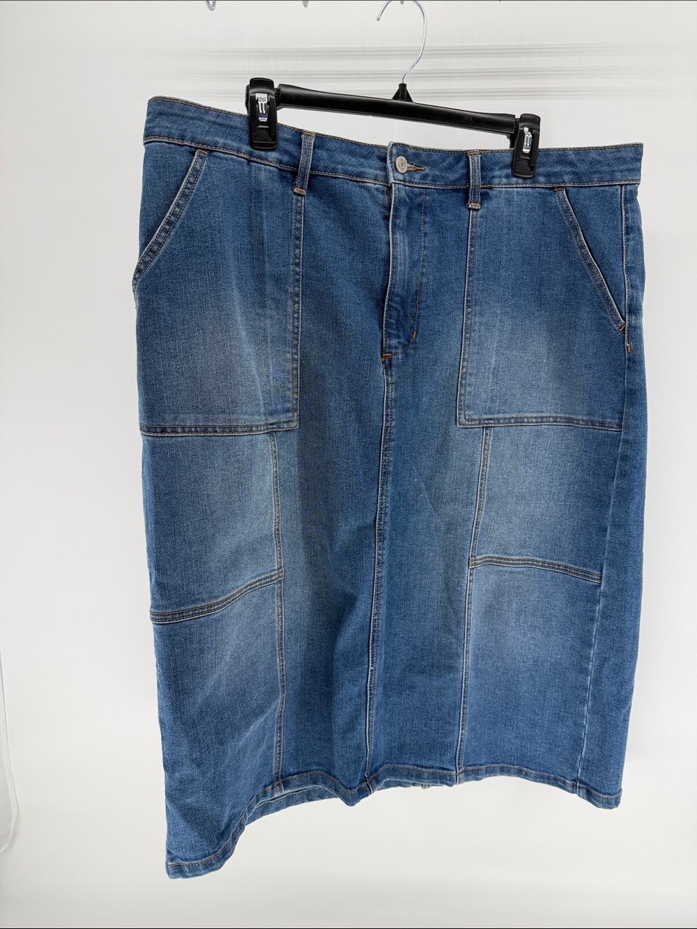 Time and Tru Blue Denim Relaxed Skirt
